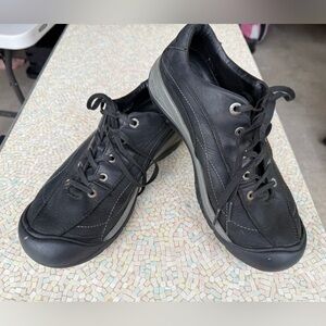 KEEN Women's Presidio 2 Leather Low Height Oxfords Black/Steel Grey Size 9.5